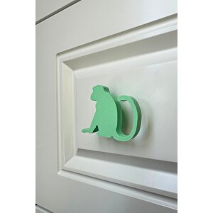 Yeşil Maymun Dolap Kulpu - Çocuk Odası, Mutfak Ve Banyo İçin Modern, Şık Ve Dayanıklı Mobilya Kulp