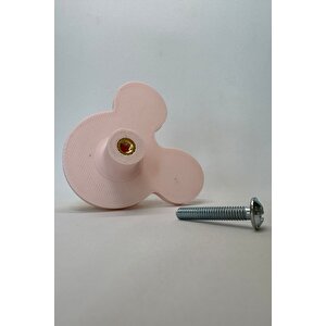 Pembe Mouse Dolap Kulpu- Çocuk Odası, Mutfak Ve Banyo İçin Modern, Şık Ve Dayanıklı Mobilya Kulp, Hd