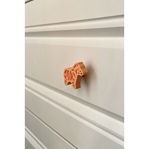 Turuncu Zebra Dolap Kulpu - Çocuk Odası, Mutfak Ve Banyo İçin Sevimli Mobilya Kulp, Kulpd
