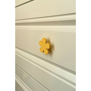 Sarı Yonca Dolap Kulpu - Çocuk Odası, Mutfak Ve Banyo İçin Şık, Modern Ve Dayanıklı Mobilya Kulp, Yd