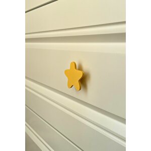 Sarı Yıldız Dolap Kulpu -çocuk Odası, Mutfak Ve Banyo İçin Modern, Şık Ve Dayanıklı Mobilya Kulp, Dy
