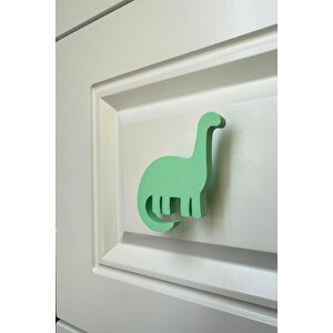 Yeşil Dino 4 Dolap Kulpu - Çocuk Odası, Mutfak Ve Banyo İçin Modern Ve Dayanıklı Mobilya Kulp