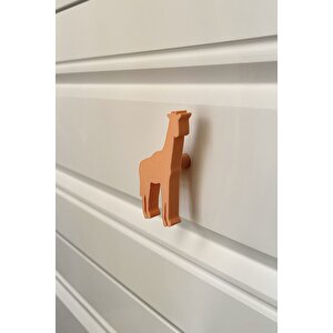 Turuncu Zürafa Dolap Kulpu - Çocuk Odası, Mutfak Ve Banyo İçin Modern, Şık Ve Dayanıklı Mobilya Kulp