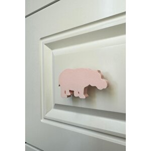 Pembe Hipopotam Dolap Kulpu - Çocuk Odası, Mutfak Ve Banyo İçin Modern, Dayanıklı Mobilya Kulp