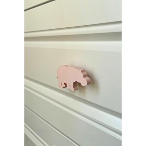 Pembe Hipopotam Dolap Kulpu - Çocuk Odası, Mutfak Ve Banyo İçin Modern, Dayanıklı Mobilya Kulp