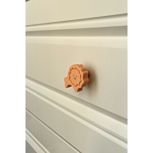 Turuncu Aslan Dolap Kulpu - Çocuk Odası, Mutfak Ve Banyo İçin Sevimli Mobilya Kulp,kulpd