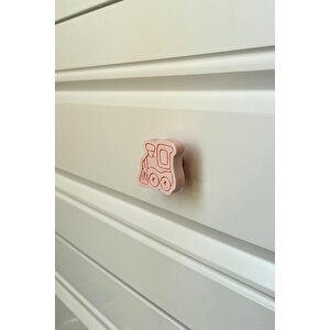 Pembe Tren Dolap Kulpu - Çocuk Odası, Mutfak Ve Banyo Dolapları İçin Eğlenceli Ve Modern Kulp