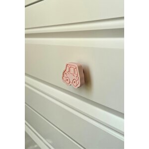 Pembe Araba Dolap Kulpu - Çocuk, Mutfak Ve Banyo Dolapları İçin Modern Ve Şık Tasarım