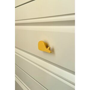 Sarı Balina Dolap Kulpu- Çocuk Odası, Mutfak Ve Banyo İçin Modern, Şık Ve Dayanıklı Mobilya Kulp, Dh