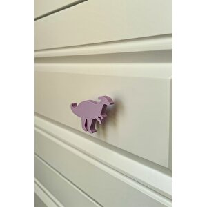 Mor Dino2 Dolap Kulpu - Çocuk Odası, Mutfak Ve Banyo İçin Modern, Sevimli Ve Dayanıklı Mobilya Kulp