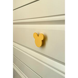 Sarı Mouse Dolap Kulpu - Çocuk Odası, Mutfak Ve Banyo İçin Modern, Şık Ve Dayanıklı Mobilya Kulp, Dh