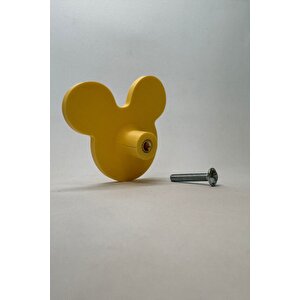 Sarı Mouse Dolap Kulpu - Çocuk Odası, Mutfak Ve Banyo İçin Modern, Şık Ve Dayanıklı Mobilya Kulp, Dh