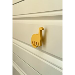Sarı Dino 4 Dolap Kulpu-çocuk Odası, Mutfak Ve Banyo İçin Modern, Sevimli Ve Dayanıklı Mobilya Kulp