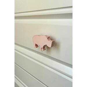 Pembe Gergedan Dolap Kulpu - Çocuk Odası, Mutfak Ve Banyo İçin Modern, Şık Ve Dayanıklı Mobilya Kulp
