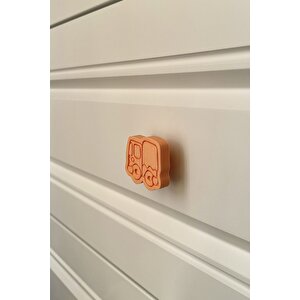 Turuncu Kamyon Dolap Kulpu- Çocuk Odalarına, Mutfak Ve Banyo Dolaplarına Dekoratif Ve Dayanıklı Kulp