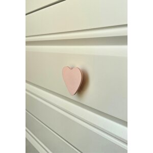 Pembe Kalp Dolap Kulpu - Çocuk Odası, Mutfak Ve Banyo İçin Modern, Şık Ve Dayanıklı Mobilya Kulp, Dk