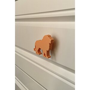 Turuncu Aslan Dolap Kulpu - Çocuk Odası, Mutfak Ve Banyo İçin Canlı, Eğlenceli Ve Dayanıklı Kulp