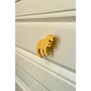 Sarı Dino 1 Dolap Kulpu-çocuk Odası, Mutfak Ve Banyo İçin Modern, Sevimli Ve Dayanıklı Mobilya Kulp