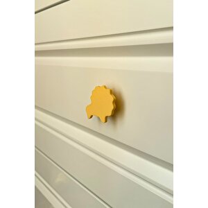 Sarı Aslan Dolap Kulpu - Çocuk Odası, Mutfak Ve Banyo İçin Modern, Şık Ve Dayanıklı Mobilya Kulp, Dh