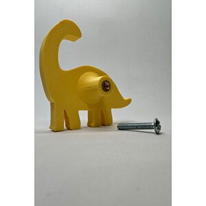 Sarı Dino 3 Dolap Kulpu -çocuk Odası, Mutfak Ve Banyo İçin Modern, Sevimli Ve Dayanıklı Mobilya Kulp