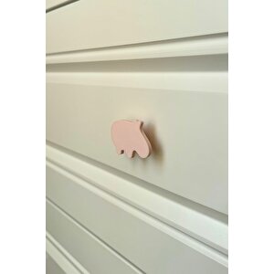 Pembe Hipopotam Dolap Kulpu - Çocuk Odası, Mutfak Ve Banyo İçin Modern Ve Dayanıklı Mobilya Kulp, Dh