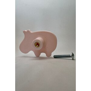 Pembe Hipopotam Dolap Kulpu - Çocuk Odası, Mutfak Ve Banyo İçin Modern Ve Dayanıklı Mobilya Kulp, Dh