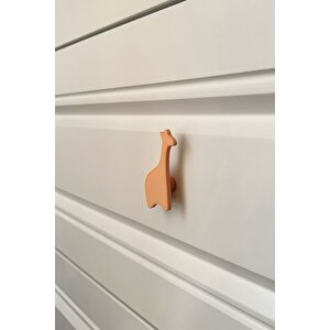 Turuncu Zürafa Dolap Kulpu - Çocuk Odası, Mutfak Ve Banyo İçin Modern Ve Sevimli Mobilya Kulp, Dh