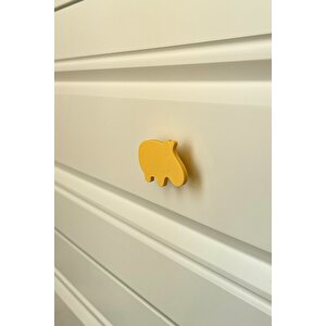 Sarı Hipopotam Dolap Kulpu - Çocuk Odası, Mutfak Ve Banyo İçin Modern Ve Dayanıklı Mobilya Kulp, Dh