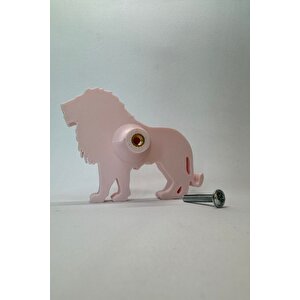 Pembe Aslan Dolap Kulpu - Çocuk Odası, Mutfak Ve Banyo İçin Şık, Eğlenceli Ve Dayanıklı Mobilya Kulp