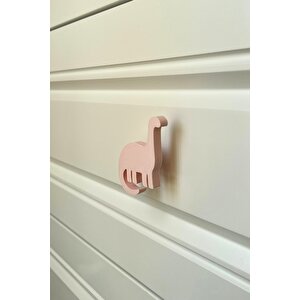 Pembe Dino 4 Dolap Kulpu - Çocuk Odası, Mutfak Ve Banyo İçin Modern Ve Sevimli Mobilya Kulp