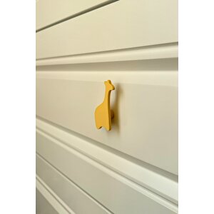 Sarı Zürafa Dolap Kulpu - Çocuk Odası, Mutfak Ve Banyo İçin Modern Ve Dayanıklı Mobilya Kulp , Dh