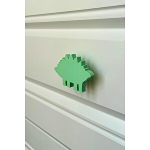 Yeşil Dino 5 Dolap Kulpu-çocuk Odası, Mutfak Ve Banyo İçin Modern, Sevimli Ve Dayanıklı Mobilya Kulp