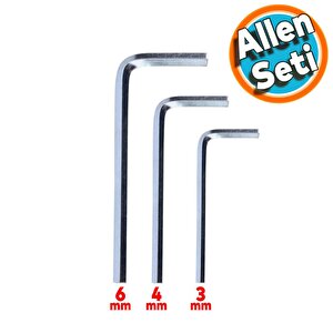 Allen Anahtar Seti 3 Parça Alyan Anahtar Set 3'lü