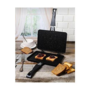 3773 Döküm Ocak Üstü Tost Makinesi 23x17cm