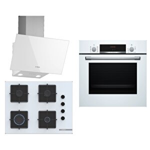 Bosch Beyaz 3 Lü Ankastre Set 300 ( Hbf512bw1t - Pop7c2p30o - Dwk63pj20t )