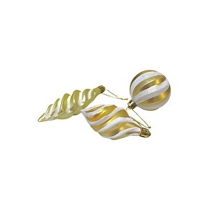 Yılbaşı Ağaç Süsleri Burgulu Karışık Paket Asılabilir Dekoratif Süs Gold 6 Cm 3'lü