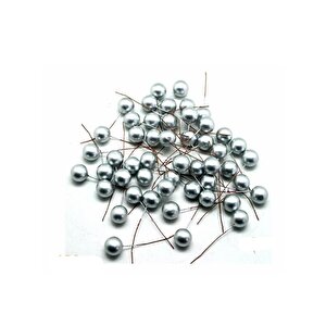 Yılbaşı Ağaç Süsü Telli Top Gümüş 0,5cm 50li