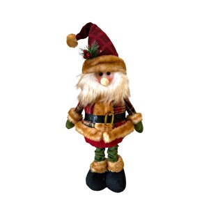 Yılbaşı Dekor Süsü Dekoratif Uzayan Pelüş Noel Baba 29 Cm