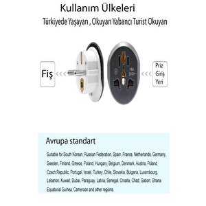 Şahnet Universal Dişi Türk Erkek Fiş Dönüştürücü (çin ,amerika , Japonya Türk Çeviriçi)