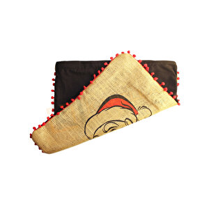 Püsküllü Jüt Kirlent Kilifi 50*50 Noel Baba Desen