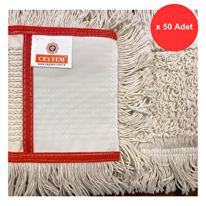 Zincir Dikiş Nemli Mop 50 Cm., Kırmızı Biyeli X 50 Adet