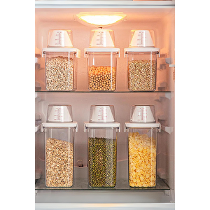 3 Lü Sızdırmaz Depolama Erzak Bakliyat Saklama Kabı-çay Kahve Saklama Kutusu-1100 Ml 1800 Ml 2300 Ml