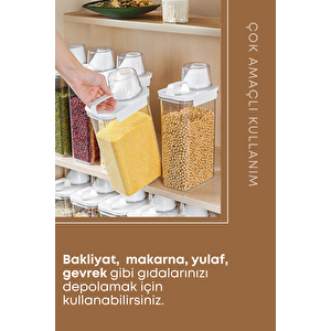 1 Adet Sızdırmaz Depolama Erzak Bakliyat Saklama Kabı- Çay Kahve Saklama Kutusu 1100 Ml