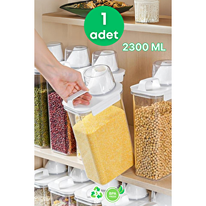 1 Adet Sızdırmaz Depolama Erzak Bakliyat Saklama Kabı-çay Kahve Saklama Kutusu 2300 Ml