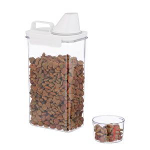 2 Li Sızdırmaz Depolama Kedi Köpek Mama Saklama Kabı- Ölçekli Erzak Depolama 1100 Ml 2300 Ml