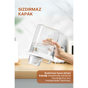 2 Li Sızdırmaz Depolama Kedi Köpek Mama Saklama Kabı- Ölçekli Erzak Depolama 1800 Ml 2300 Ml