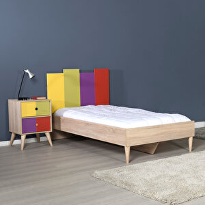 Rainbow Tek Kişilik Karyola-sonoma-renkli 105x106x206 Cm (gxyxd)