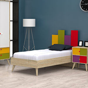 Rainbow Tek Kişilik Karyola-sonoma-renkli 105x106x206 Cm (gxyxd)