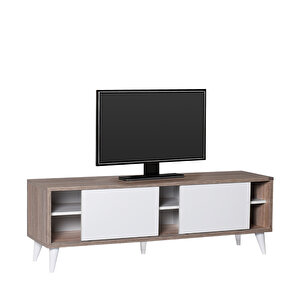 Retro Wide Slide Tv Sehpası-latte-soft Beyaz 150x50x40 Cm (gxyxd)