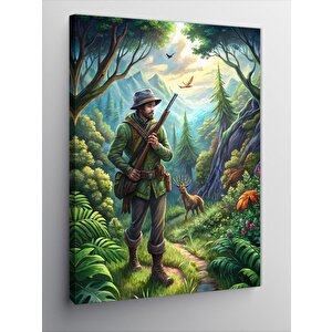 Kanvas Tablo Ormanda Keşif Yapan İnsan 70x100 cm